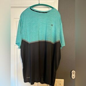 Russell Athletic Men's Teal and Black Short Sleeve Tee